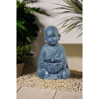 Solar on Demand Baby Buddha Water Feature with LED lights