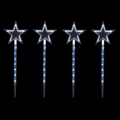 Star Path Infinity Stakes Set of 4 260 LED 67cm Rainbow, Warm or Ice White