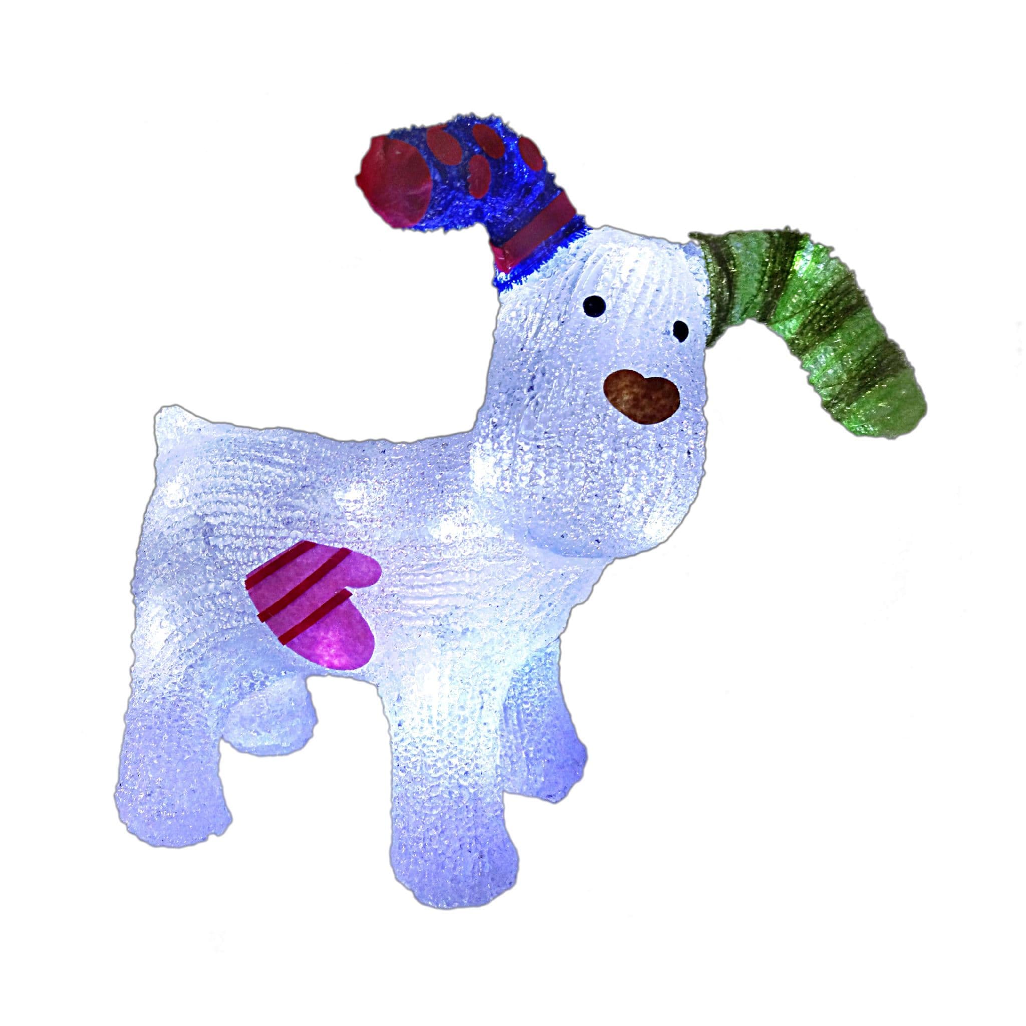 The Snowdog Acrylic Figure Christmas Decoration White LED