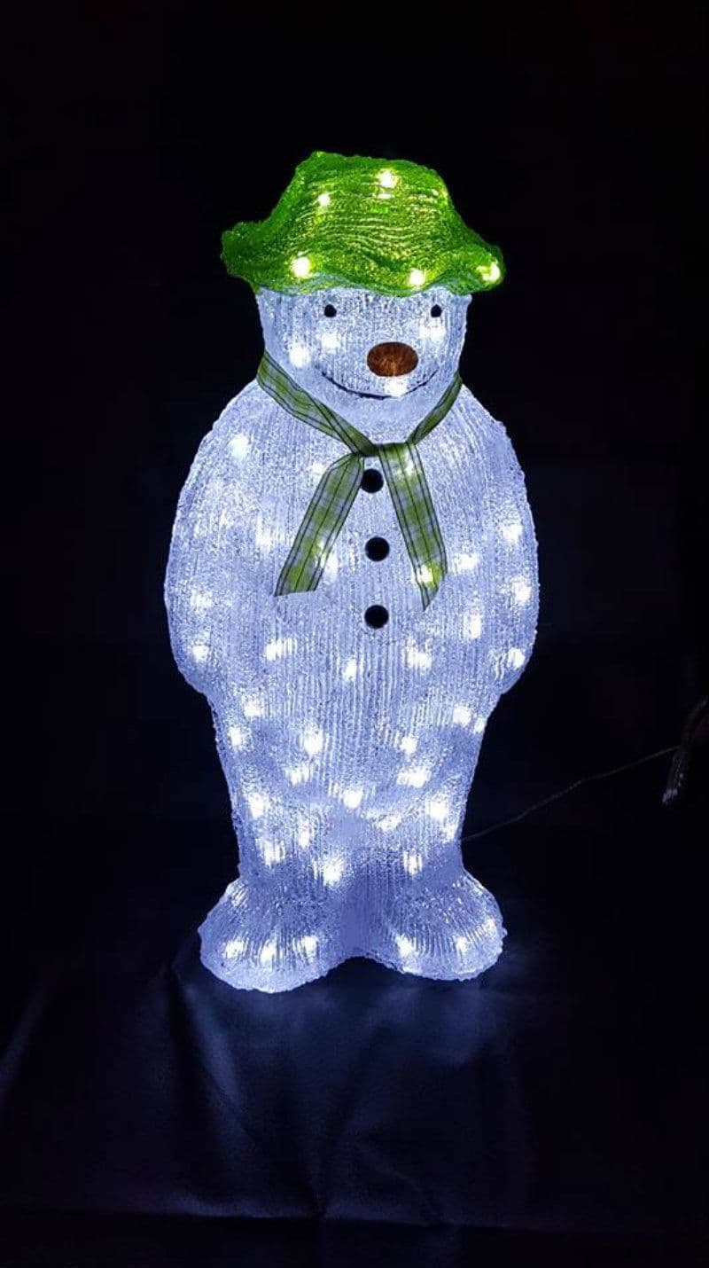 The Snowman Large Acrylic 100 White LED Christmas Decoration