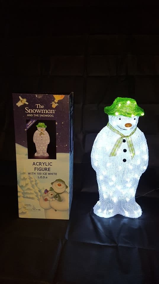 The Snowman Large Acrylic 100 White LED Christmas Decoration