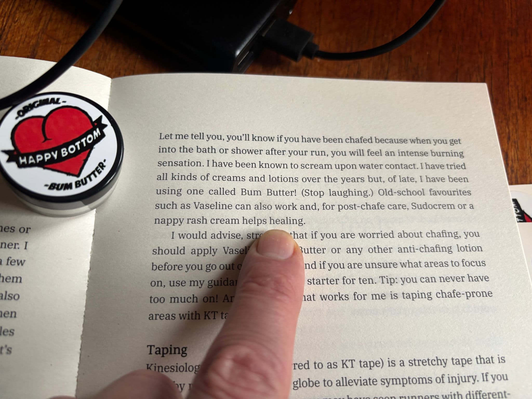 Bum Butter in running book