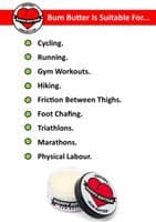 Bum Butter Anti-Chafing Cream 100ml | Natural Ingredients Cycling Running