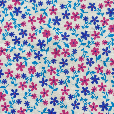 100% Cotton Poplin - Ditsy Florals Pinks and Blues