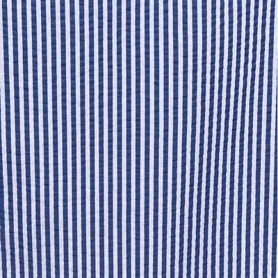 100% Cotton Seersucker Royal Blue and White
