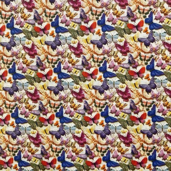 3D Butterflies - Digitally Printed Polycotton Fabric
