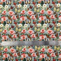 3D Butterfly Garden - Digitally Printed Polycotton Fabric