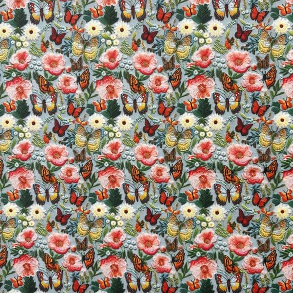 3D Butterfly Garden - Digitally Printed Polycotton Fabric