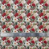 3D Christmas Flowers - Digitally Printed Polycotton Fabric