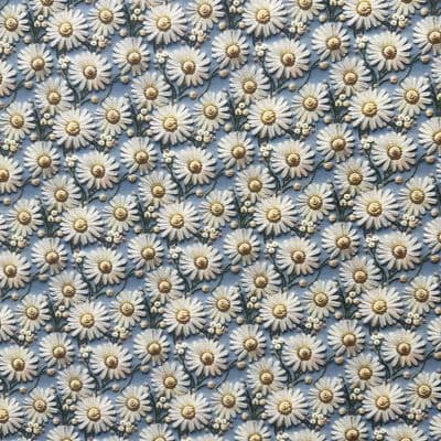 3D Daisies - Digitally Printed Polycotton Fabric