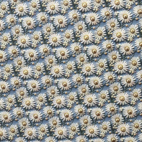 3D Daisies - Digitally Printed Polycotton Fabric