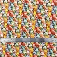 3D Rabbits - Digitally Printed Polycotton Fabric