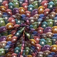 3D Sheep Multi-coloured - Digitally Printed Polycotton Fabric