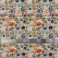 3D Spring Flowers - Digitally Printed Polycotton Fabric