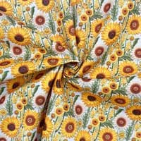 3D Sunflowers - Digitally Printed Polycotton Fabric