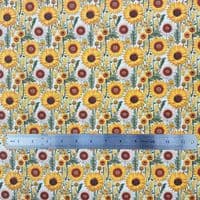 3D Sunflowers - Digitally Printed Polycotton Fabric