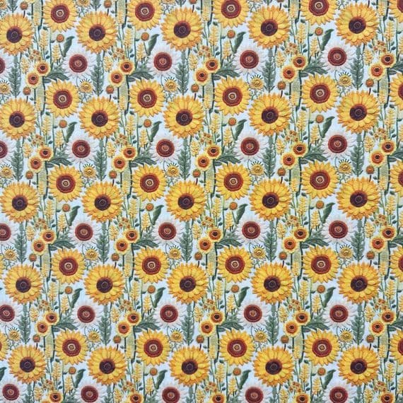 3D Sunflowers - Digitally Printed Polycotton Fabric