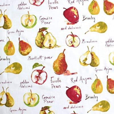 Autumn Fruits - Prestigious Textiles - Curtains Soft Furnishings Cotton Fabric - White