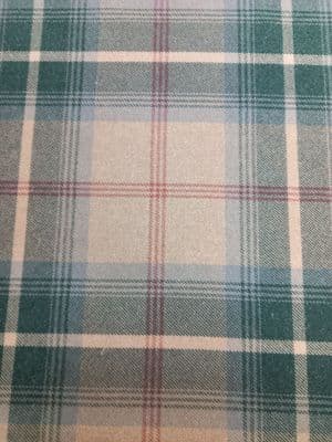 Balmoral Tweed Check - Curtains Upholstery Polyester Cotton Fabric - Teal