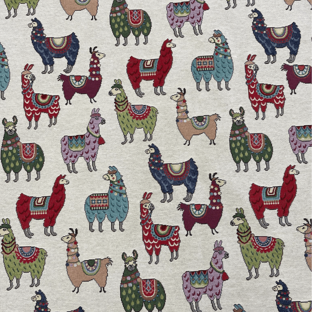 Big Llama Cotton Mix Tapestry Fabric - Main Image