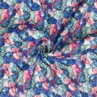 Blue Marble Batik Butterflies - Digitally Printed Polycotton Fabric