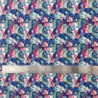 Blue Marble Batik Butterflies - Digitally Printed Polycotton Fabric