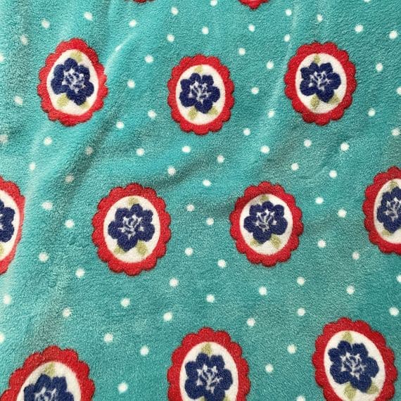 Blue, Red and White FLower Fleece