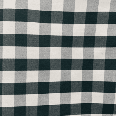 Check Bottle Green and White Polycotton