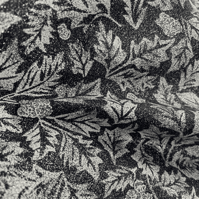 Christmas Glitter White Holly on Navy