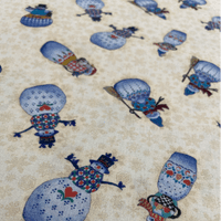 Christmas Snowman 100% Cotton Fabric