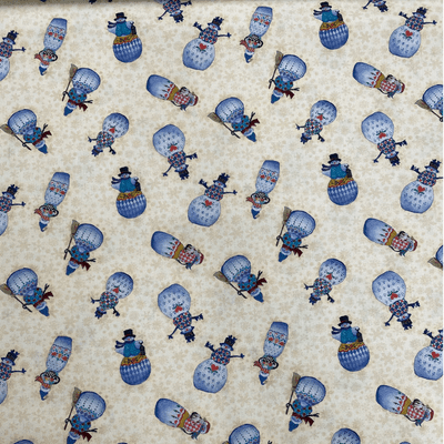 Christmas Snowman 100% Cotton Fabric