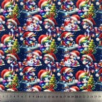 Christmas Unicorns - Digitally Printed Polycotton