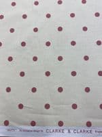 Clarke & Clarke Dotty - Curtain Soft Furnishing Cotton Fabric