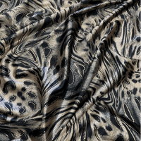 Cool Gold Animal Print Stretch Polyester Velvet