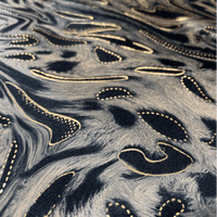 Cool Gold Animal Print Stretch Polyester Velvet