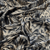 Cool Gold Animal Print Stretch Polyester Velvet