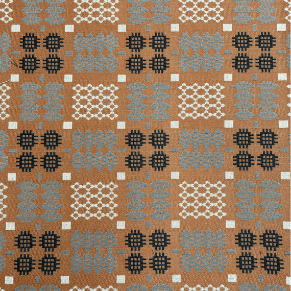 Copper Welsh Blanket Tapestry Fabric - Cotton Mix