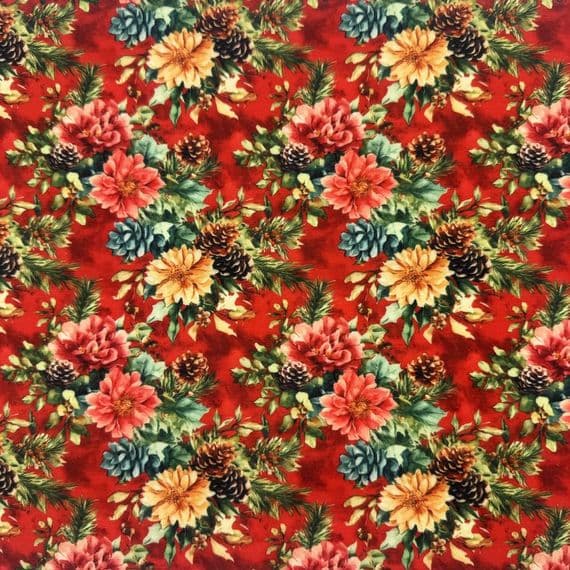 Crimson Winter - Digitally Printed Polycotton