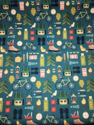 Dashwood Studio Outdoor Camping and Biking Sally Payne Cotton Quilting Fabric