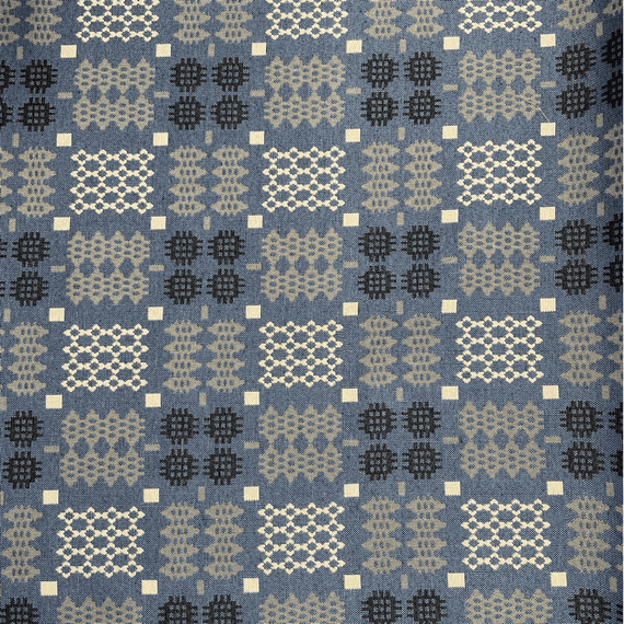 Denim Welsh Blanket Tapestry Fabric - Cotton Mix