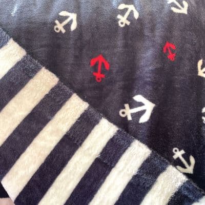 Double Sided Anchor and Stripes Fleece