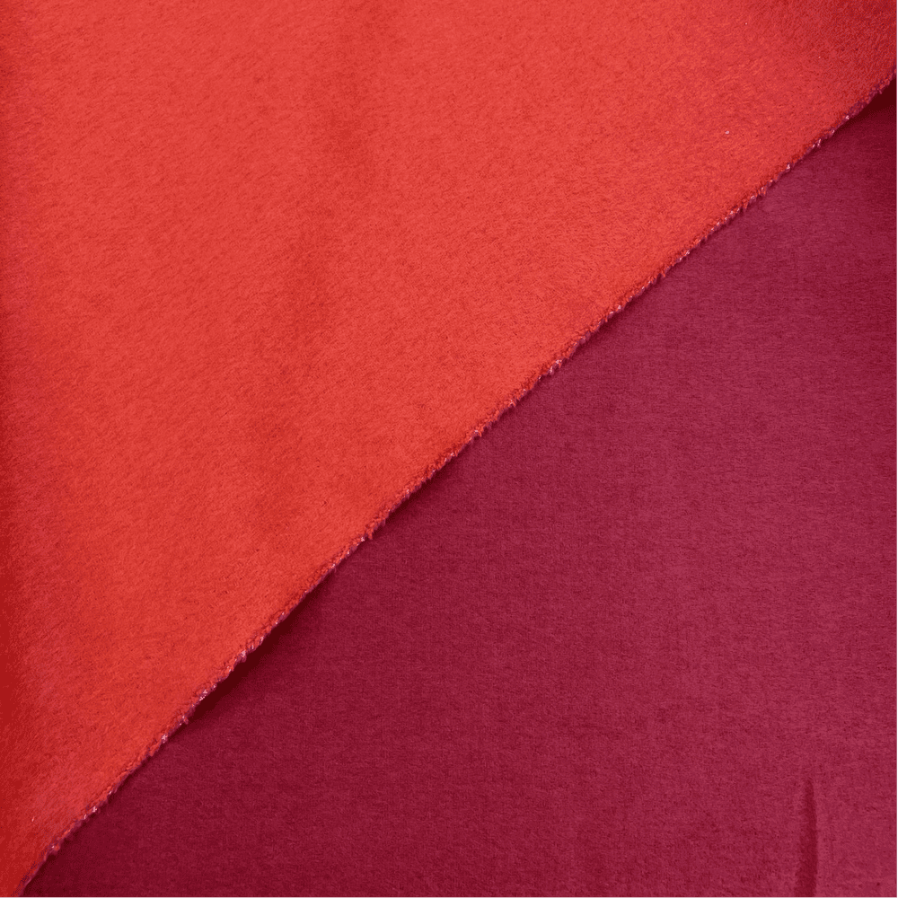 Double Sided Red Plain Polyester Viscose Wool Cloth