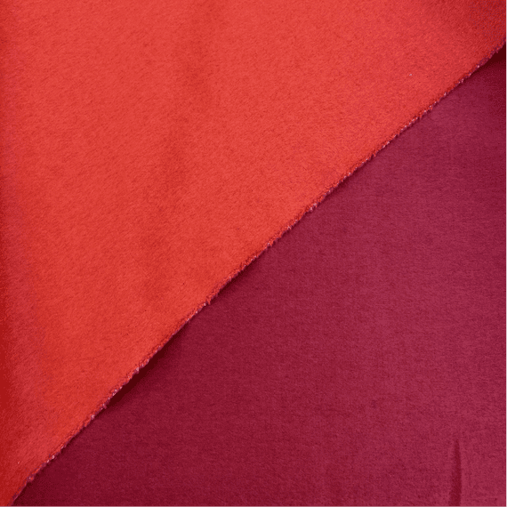 Double Sided Red Plain Polyester Viscose Wool Cloth