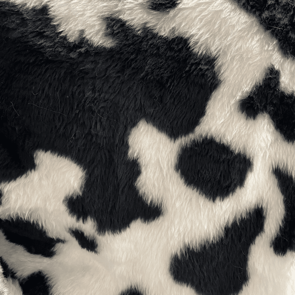 Faux Fur Cow Print Blazer With Turquoise Concho Buttons