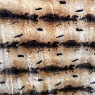Faux Fur Stripe and Spot Natural Brown