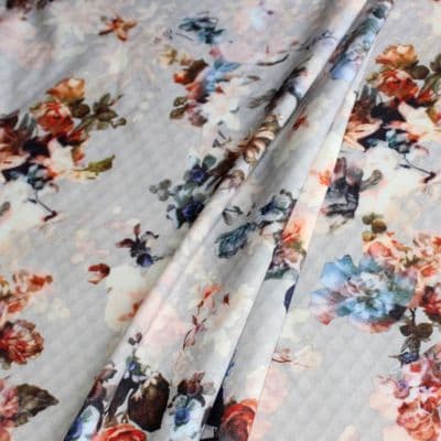 Flowers Polyester Jersey - Pale Purple
