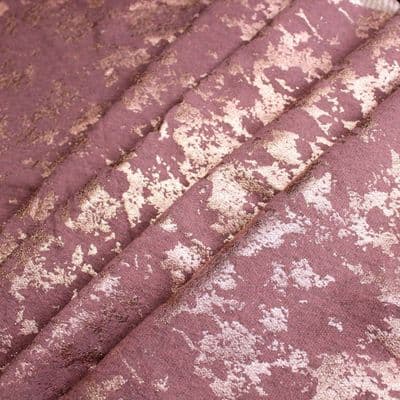 Foil Print Sweatshirt Jersey Dress Fabric - Terracotta