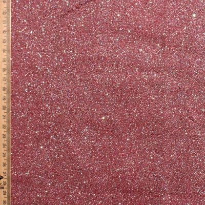 Glitter Polyester Jersey Dress Fabric - Terracotta