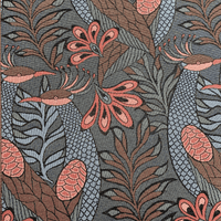 Gobelino Lodden Blues Rasberry Pink - Cotton Mix Tapestry Fabric