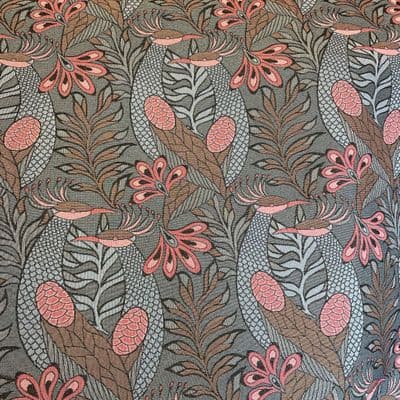 Gobelino Lodden Blues Rasberry Pink - Cotton Mix Tapestry Fabric